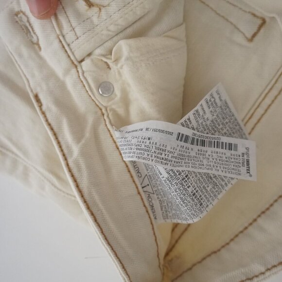 Zara Denim Cream Straight Leg Denim Jeans Size 30 - Picture 10 of 14